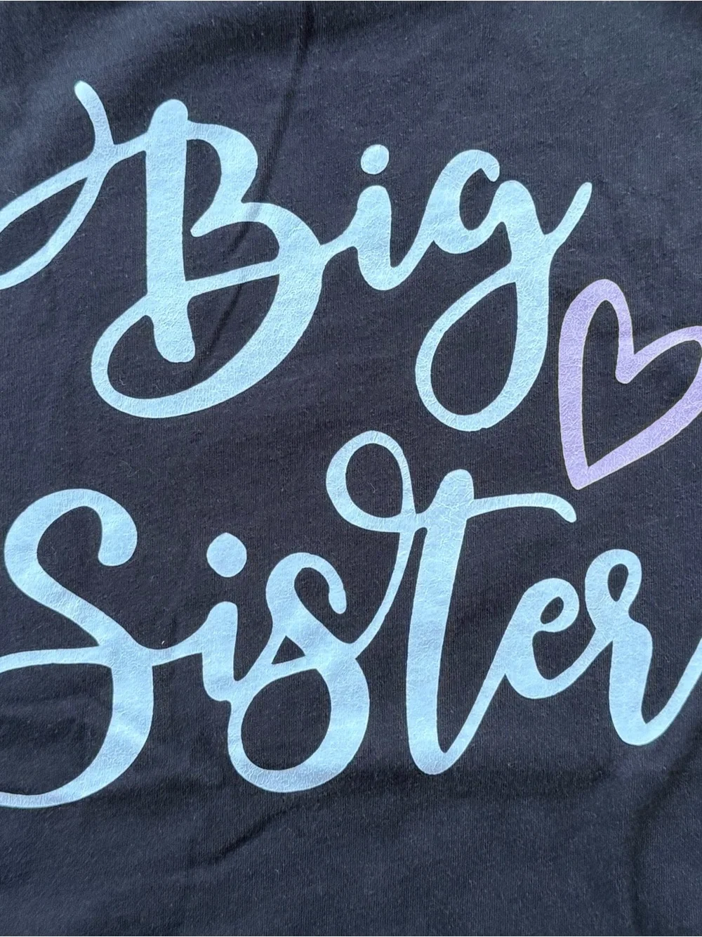 The Children’s Place Big Sister Graphic Tee Black Short Sleeve Youth XL 14 Cute